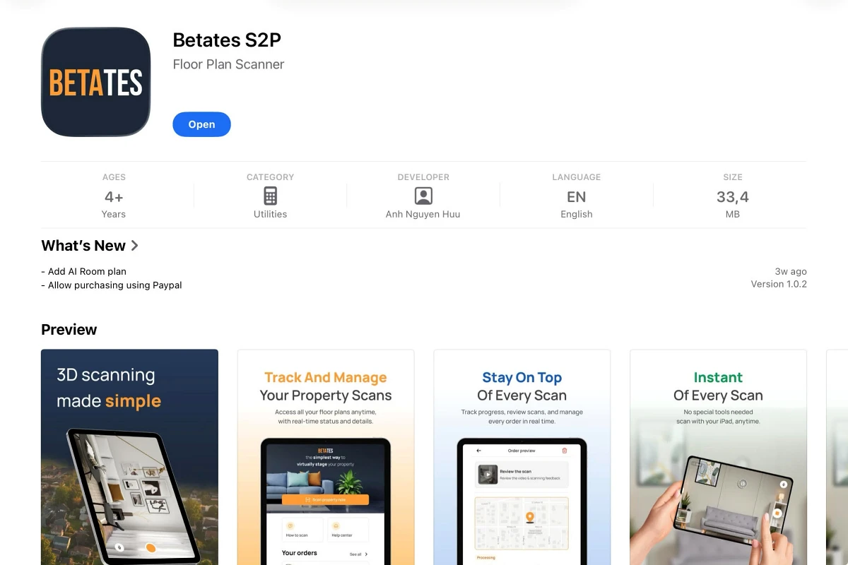 Betates S2P Floor Scanner App 1 Betates S2P Floor Scanner App 1